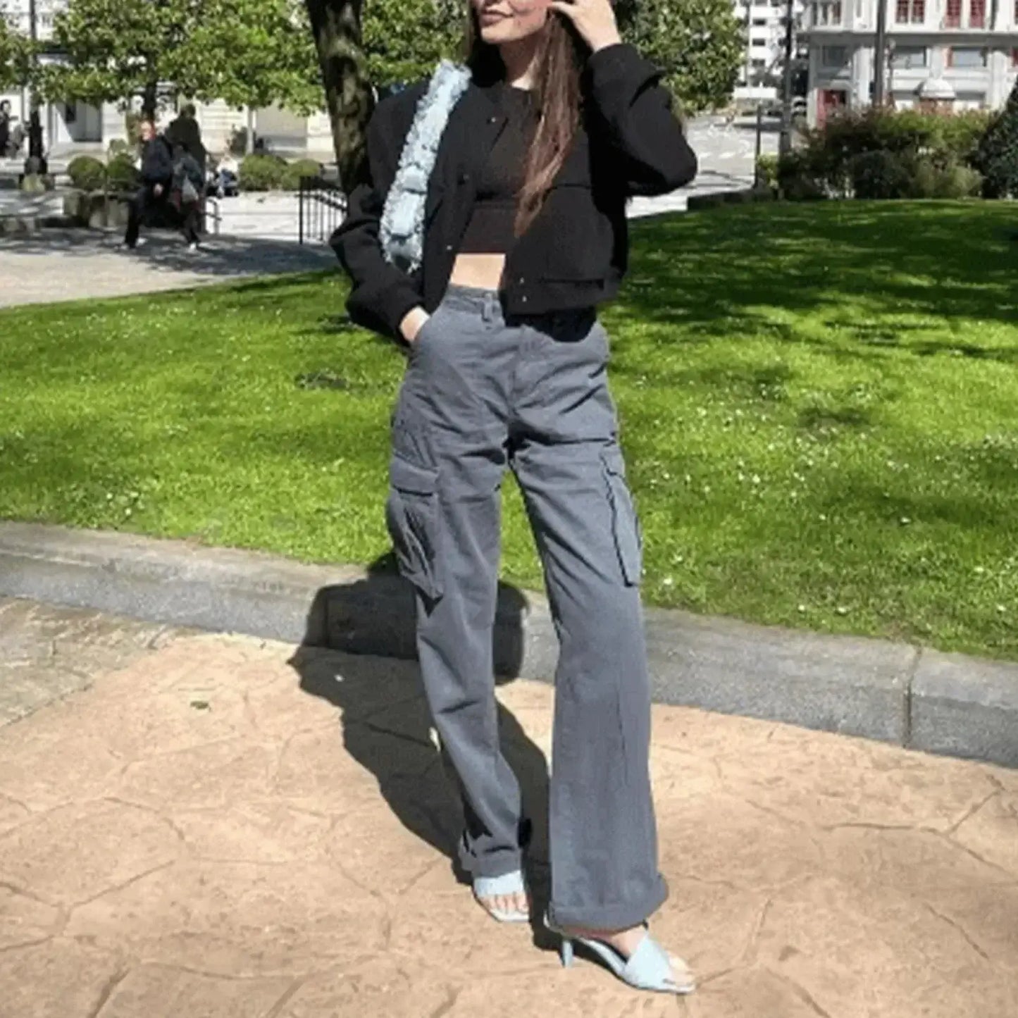 Adjustable High Waste Cargos - 50% OFF!